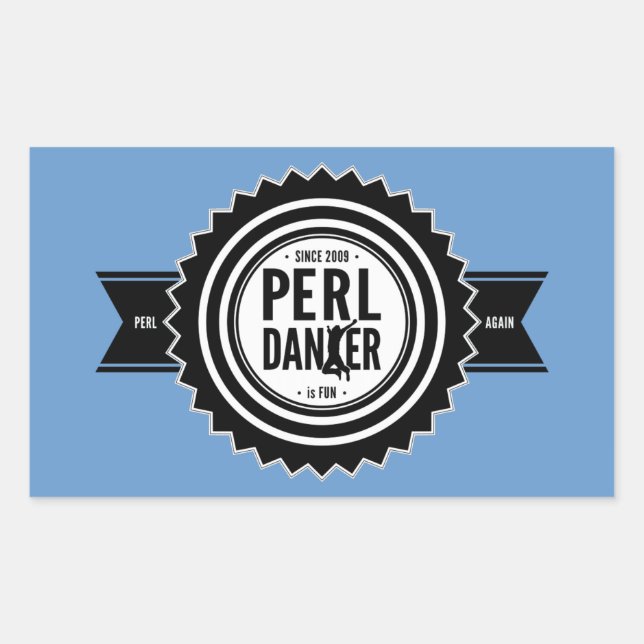 Perl Dancer Stickers - Blue Background (Vorderseite)