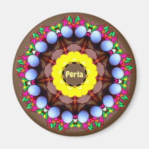 Perla ~ personalisiertes Ostern-Muster-Fraktal ~ Magnet