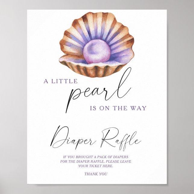 Perldusche mit Aquarellmuster Poster (Vorne)