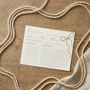 Perle Bow Knoten Binden Brautdusche Rezeptkarte