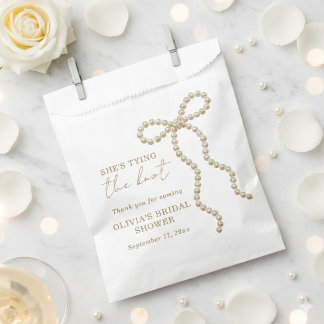 Perle Chic Sie knüpft den Knoten Bogen Brautparty Geschenktütchen