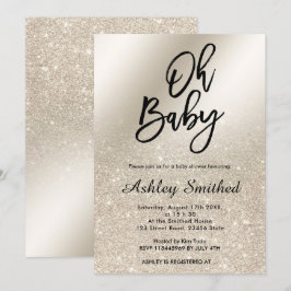 Perle Elfenbein Glitzer ombre metallic Oh Babydusc Einladung