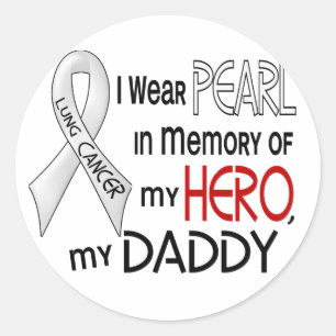 Perle im Gedächtnis meines Vaters Lungenkrebs Runder Aufkleber