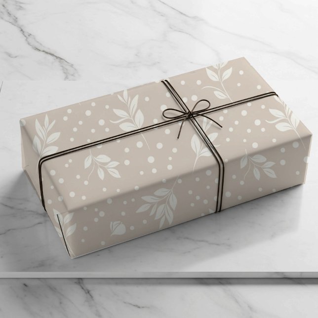Perle Weiße auf weicher beiger Verpackungspapier Geschenkpapier (Von Creator hochgeladen)