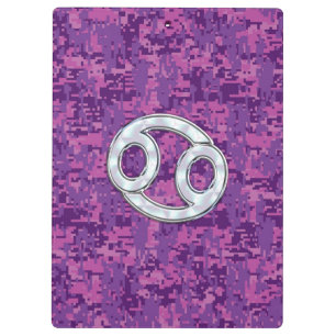 Perle wie Krebs Zodiac Sign auf der digitalen Camo Klemmbrett