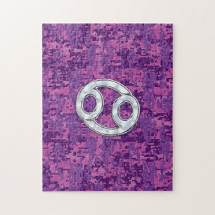 Perle wie Krebs Zodiac Sign auf der digitalen Camo Puzzle