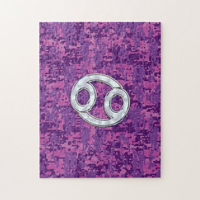 Perle wie Krebs Zodiac Sign auf der digitalen Camo Puzzle (Vertikal)