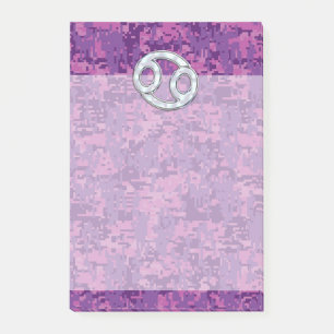 Perle wie Krebs Zodiac Sign auf digitale Camouflag Post-it Klebezettel