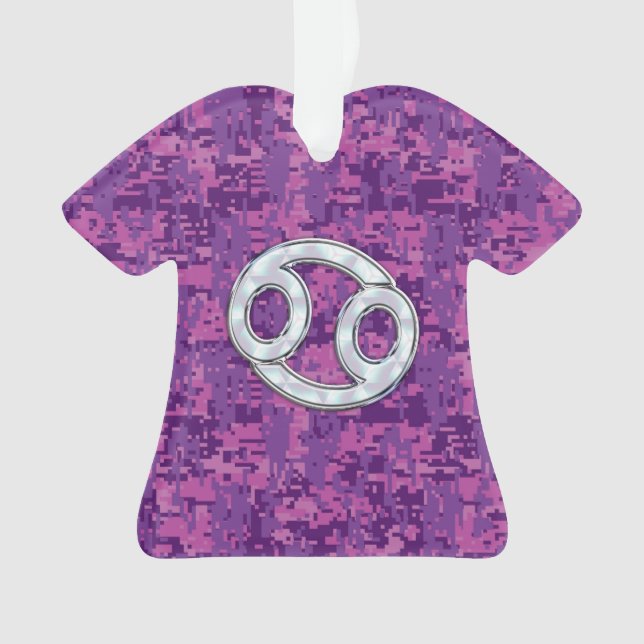 Perle wie Krebs Zodiac Symbol auf der digitalen Ca Ornament (Vorderseite)