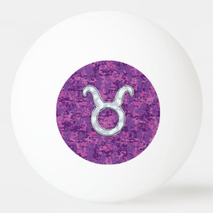 Perle wie Stier-Zodiakzeichen Fuchsia-Digital-Camo Tischtennisball