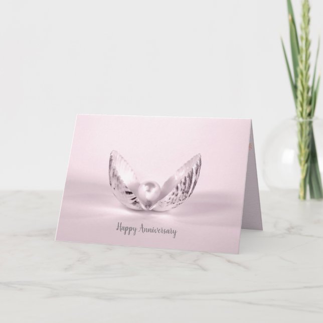 Perle zum Hochzeitstag im Muschel Karte (Vorderseite)