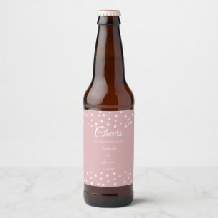 Perlen auf Dusty Rose Wedding Bierflasche Etikett