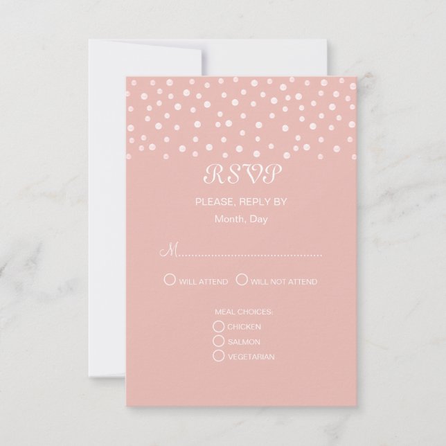 Perlen auf Rose Goldhochzeit RSVP Karte (Vorderseite)