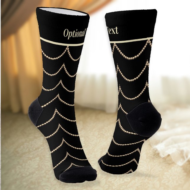 Perlen auf Schwarz Art Deco Elegante - optionaler  Socken (Von Creator hochgeladen)