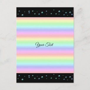 Perlen auf Schwarz und Regenbogen Postkarte