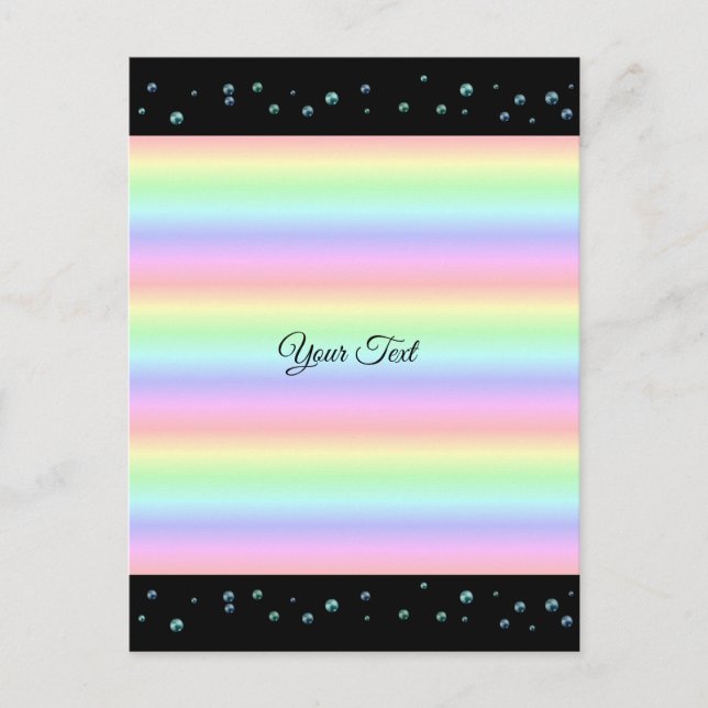 Perlen auf Schwarz und Regenbogen Postkarte (Vorderseite)