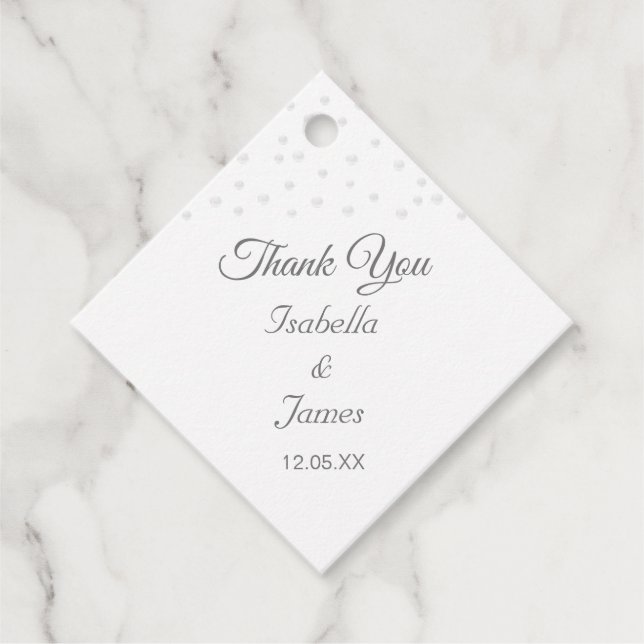 Perlen auf Schwarz-Weiß-Hochzeit Geschenkanhänger (Vorderseite)