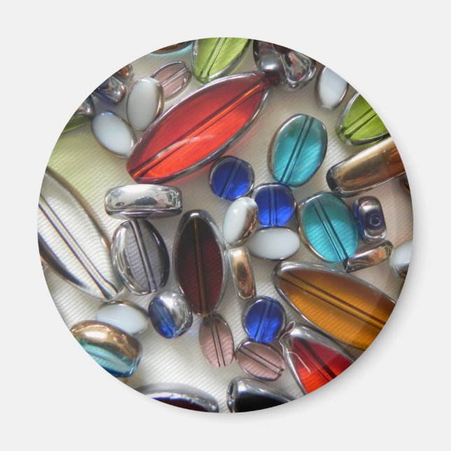 Perlen aus mehrfarbigem Kristall Magnet (Vorne)