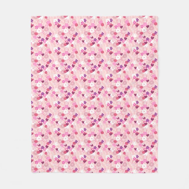 Perlen, Blumen und Rosa Fleecedecke (Vorderseite)