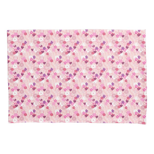 Perlen, Blumen und Rosa Kissenbezug (Vorderseite)