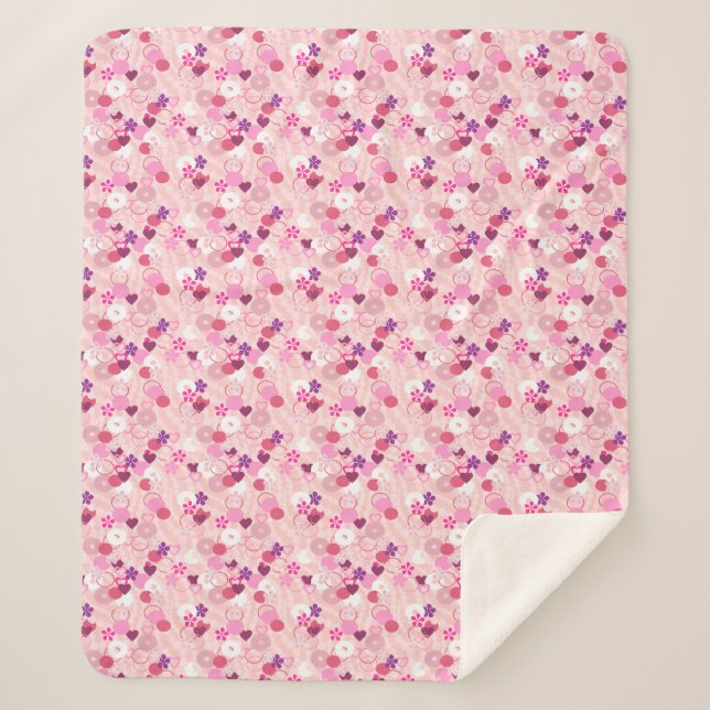 Perlen, Blumen und Rosa Sherpadecke (Vorderseite)