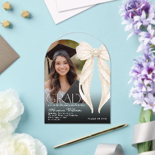 Perlen Bogen Elfenbein Abschlussfeier Tor Foto Acryleinladungen