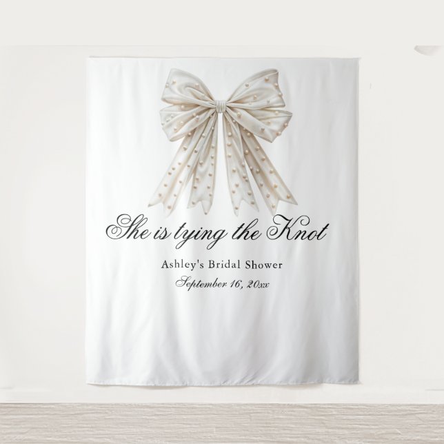 Perlen Bow Sie bindet das Brautparty des Knotens Wandteppich (Vorderseite)