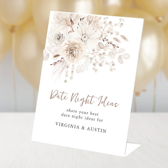 Perlen Datum nächtliches Schild (Pearls Date Night Pedestal Sign
)