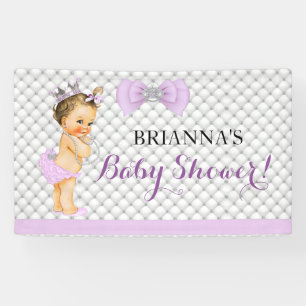 Perlen Diamanten Prinzessin Baby Lavendel Krone Banner