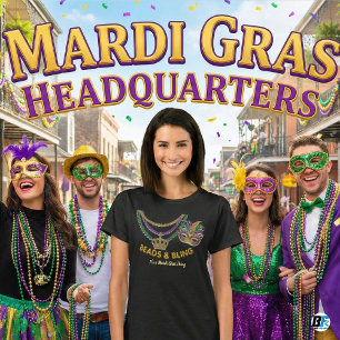 Perlen & Glanz Mardi Gras Masken Maske Krone T-Shirt