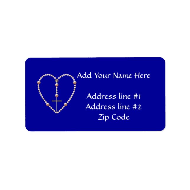 Perlen, herzförmig Rosary Adressaufkleber (Vorne)