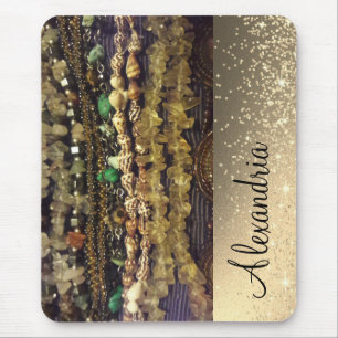 Perlen Kristalle und Muscheln Personalisiert Mousepad