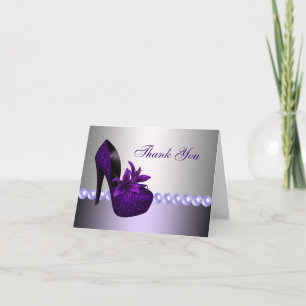 Perlen Lila High Heel Schuhe Danke Karten