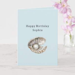 Perlen-Muschel-Geburtstag Karte