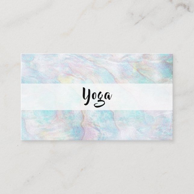 *~* Perlen-Ohrschnecken-Gelb-blauer rosa Pastell Visitenkarte (Vorderseite)