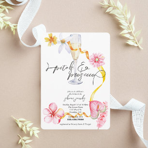 Perlen, Petalen + Prosecco Petals Brautparty Einladung