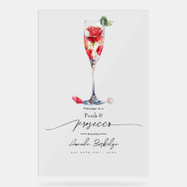 Perlen, Petalen und Prosecco Brautparty Willkommen Acrylschild