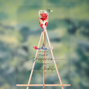 Perlen, Petalen und Prosecco Brautparty Willkommen Acrylschild
