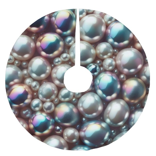 Perlen Polyester Weihnachtsbaumdecke (Vorderseite)