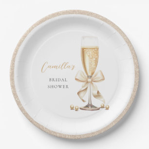 Perlen & Prosecco-Bogen Junggesellinnenabschied Pappteller