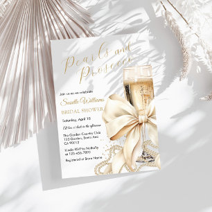 Perlen & Prosecco-Bow Brautjungfern-Einladung Einladung
