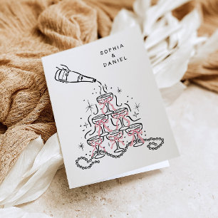 Perlen & Prosecco Brautparty Danke-Karten Dankeskarte