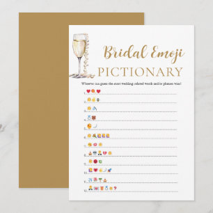 Perlen & Prosecco Brautparty-Emoji Pictionary Einladung