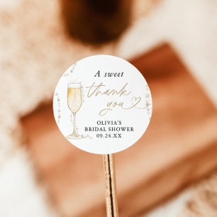 Perlen & Prosecco Brautparty Geschenk Aufkleber