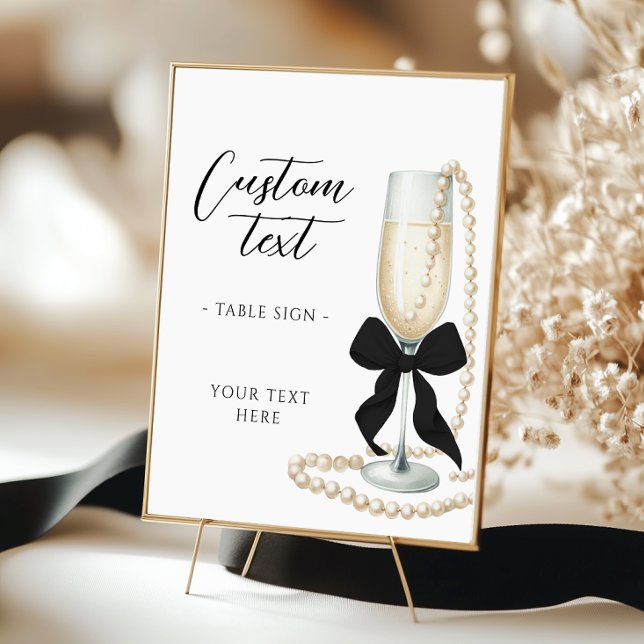 Perlen & Prosecco Brautparty Tafelzeichen Poster (Von Creator hochgeladen)