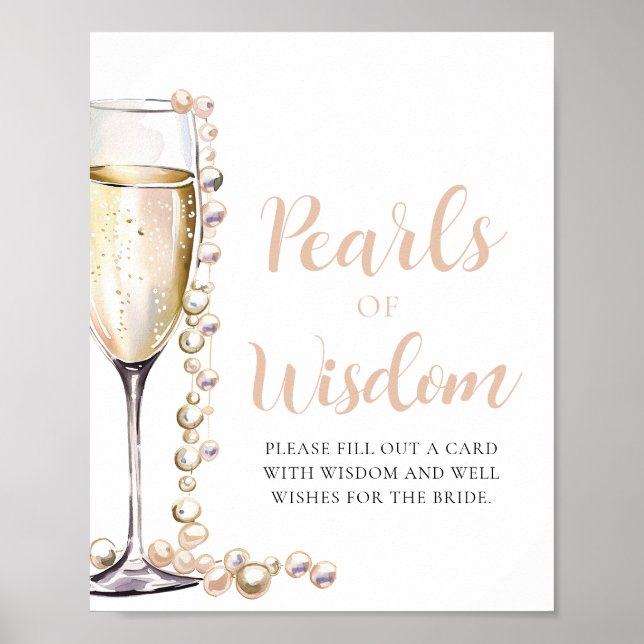 Perlen & Prosecco Champagner Perlen der Weisheit U Poster (Vorne)
