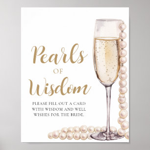 Perlen & Prosecco Champagner Perlen der Weisheit U Poster