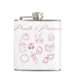 Perlen & Prosecco Design   Rosafarbenes Junggesell Flachmann