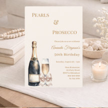 Perlen Prosecco elfenbeinfarbenes Band eleganter G