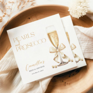 Perlen & Prosecco Gold Minimales Brautparty Serviette